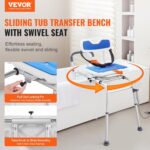 VEVOR Sliding Tub Switch Bench with 360 Diploma Swivel Seat, Top A... - Image 3