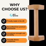 NuFit Premium Push Up Bars & Picket Parallettes, Non-Slip Beech Wooden C... - Image 4