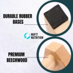 NuFit Premium Push Up Bars & Picket Parallettes, Non-Slip Beech Wooden C... - Image 7