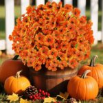 24 Bundles Synthetic Fall Flowers for Outdoor, Practical Faux Silk F... - Image 4