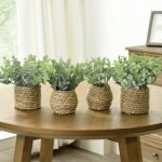 Small Pretend Potted Crops: 7 Inches Synthetic Crops with Seagrass Han... - Image 6