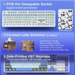 AULA F108 Wi-fi Mechanical Keyboard, BT5.0/USB-C/2.4GHz Sizzling Swappab... - Image 6