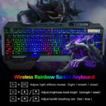 Wi-fi gaming Keyboard and Mouse,Rainbow Backlit Rechargeable Keyboa... - Image 3