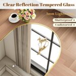 Arched Wall-Mounted Mirror, 20"x30" Arch Rest room Mirror, Gold Vainness ... - Image 6