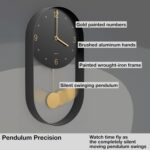 Driini Trendy Pendulum Wall Clock - Ornamental and Distinctive Metallic Body,... - Image 3