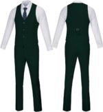 Wehilion Males's Fits 2 Items, Vest Pants Set for Males, V-Neck Slim Match... - Image 4
