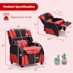 Costzon Youngsters Recliner, Gaming Recliner Chair w/Footrest, Headrest & Lu... - Image 4