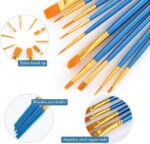 Acrylic Paint Brush Set, (20 Packs /200 pcs) Nylon Hair Brushes for Oi... - Image 3