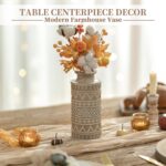 Hanobe Boho Vases House Decor: Rustic Farmhouse Wooden Vase for Dwelling Ro... - Image 3