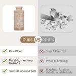 Hanobe Boho Vases House Decor: Rustic Farmhouse Wooden Vase for Dwelling Ro... - Image 5