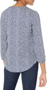 Amazon Necessities womens 3/4 Sleeve Button Popover Shirt, Unfastened-Match V-... - Image 3