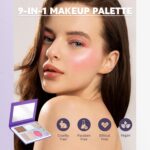 Coloration Nymph 9 Colours Contour Blush Highlighter Set | 9-in-1 Make-up Pal... - Image 6