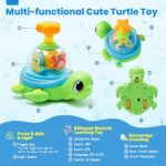 Child Toys 6-12 Months, Musical Crawling Press to Spin & Glow Turtle To... - Image 3