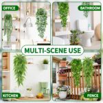 Synthetic Hanging Vegetation for Shelf, 4 Pack Pretend Potted Greenery Plant... - Image 5