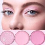 Pink Shimmer Eye Shadow Make-up Palette 9 Colours, Extremely Pigmented Matt... - Image 3