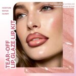 Peel Off Lip Liner Stain Tattoo with Nude Glitter Lip Oil Set, Nourish... - Image 3