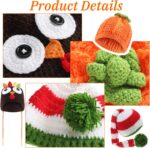 Jiuguva 3 Items Child Crochet Beanie Set, Turkey Hat Pumpkin Beanie an... - Image 4