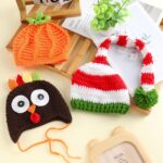 Jiuguva 3 Items Child Crochet Beanie Set, Turkey Hat Pumpkin Beanie an... - Image 8