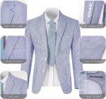 Seersucker Slim Fits for Males Formal Casul Summer time Seaside Wedding ceremony Grooms... - Image 4