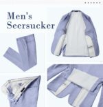 Seersucker Slim Fits for Males Formal Casul Summer time Seaside Wedding ceremony Grooms... - Image 8