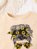 Child Toddler Woman Garments Summer season Ruffle Sleeve Determine Graphic Tee Shirt... - Image 5