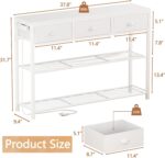 Furologee 38in Console Desk with 3 Drawers, Small Couch Desk with Lig... - Image 4
