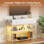Furologee 38in Console Desk with 3 Drawers, Small Couch Desk with Lig... - Image 6