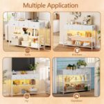 Furologee 38in Console Desk with 3 Drawers, Small Couch Desk with Lig... - Image 8