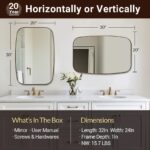 ANDY STAR Oval Mirrors for Lavatory, 20x30 Bronze Lavatory Self-importance Mirr... - Image 3