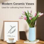 Blue Ceramic Vase, GUKJOB Small Cute Flower Vase for Pampas Grass, Hom... - Image 3