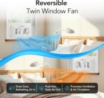 Consolation Zone Window Fan for Bed room, 9 inch 3 Velocity Twin Followers with Aut... - Image 4