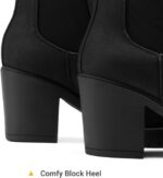 DREAM PAIRS Girls's Excessive Chunky Heel Chelsea Ankle Boots Slip On Elast... - Image 6