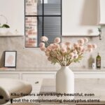 Beige Faux Flowers Silk 10 Stems With Eucalyptus, Fake Flowers For Vas... - Image 4