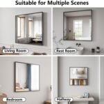 Koonmi Rest room Mirror 30x30 Black Rest room Wall-Mounted Mirrors, Mode... - Image 5