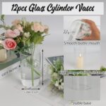 12pcs Glass Cylinder Vases for Centerpieces, Floating Glass Candle Hol... - Image 3