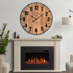 24 Inch Farmhouse Wall Clock Massive Outdated City Classic Rustic Picket Cloc... - Image 7