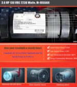 M-405560 Treadmill DC Drive Motor with Flywheel, 3.0 HP 130 VDC 2238 W... - Image 3