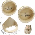 Hamiledyi Wood Hamster Wheel, Small Pets Train Wheel, Silent Runn... - Image 3