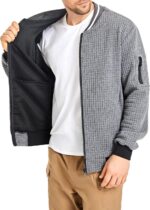 Mens Light-weight Jacket Informal Bomber Jacket Varsity Coat - Image 3