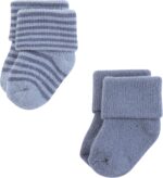 Hudson Child Child Toddler Boy Cotton Wealthy New child and Terry Socks, Blue ... - Image 4
