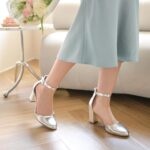 Ankis Closed Toe Heels for Girls -Black Nude White Silver Gold Womens ... - Image 6