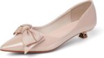 Womens Low Kitten Heels Dressy Sneakers Work Snug Closed Toe Flowe... - Image 3