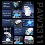 ATTACK SHARK X11 Extremely-Gentle Triple Mode Gaming Mouse PAW3311 Optical ... - Image 4