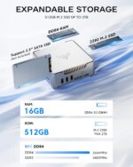 KAMRUI GK3Plus Mini PC, 16GB RAM 512GB M.2 SSD Mini Computer systems,twelfth Ald... - Image 4