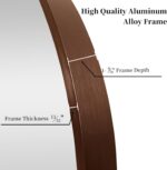 28 inch Spherical Bronze Mirror, Brushed Steel Framed Circle Wall Mirror f... - Image 4