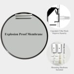 28 inch Spherical Bronze Mirror, Brushed Steel Framed Circle Wall Mirror f... - Image 5