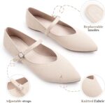 Flats for Ladies Knit Pointed Toe Ballet Flat with Ankle Strap Informal W... - Image 4