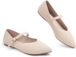 Flats for Ladies Knit Pointed Toe Ballet Flat with Ankle Strap Informal W... - Image 6