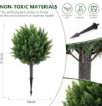 27.6" H Synthetic Vegetation Outside Set of two, Synthetic Cypress Topiary... - Image 3