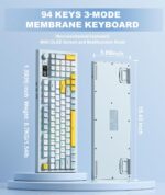 Wi-fi Keyboard Creamy Membrane with Rainbow Backlight,3-Mode Connec... - Image 4